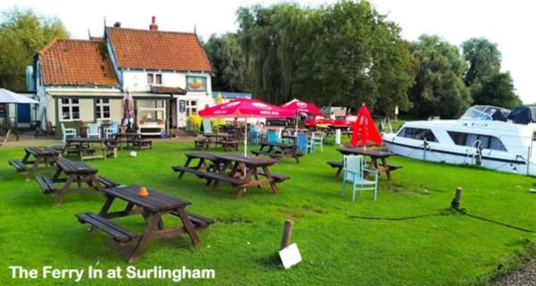 The Ferry Inn at Surlingham moorings