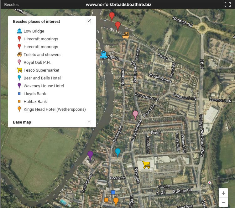 Map Of Beccles And Surrounding Area Map Of Beccles