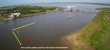 Rounding the yellow post at Yarmouth